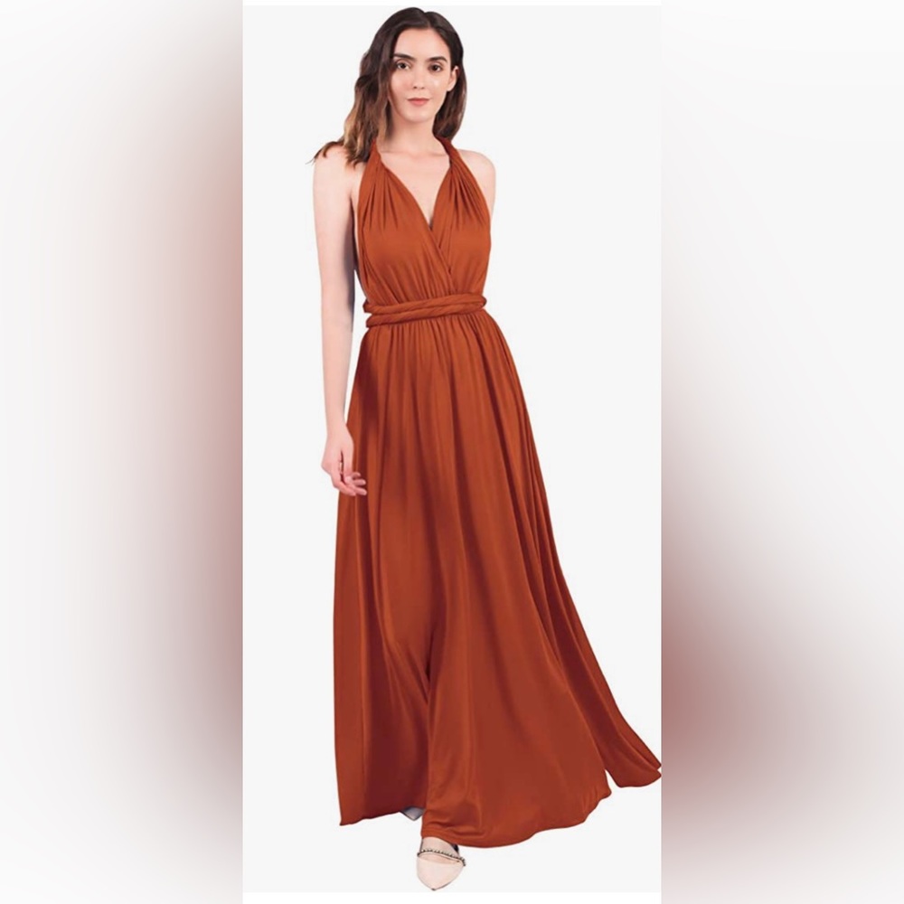 IWEMEK DARK RUST COLORED CONVERTIBLE FORMAL DRESS NWT SZ M